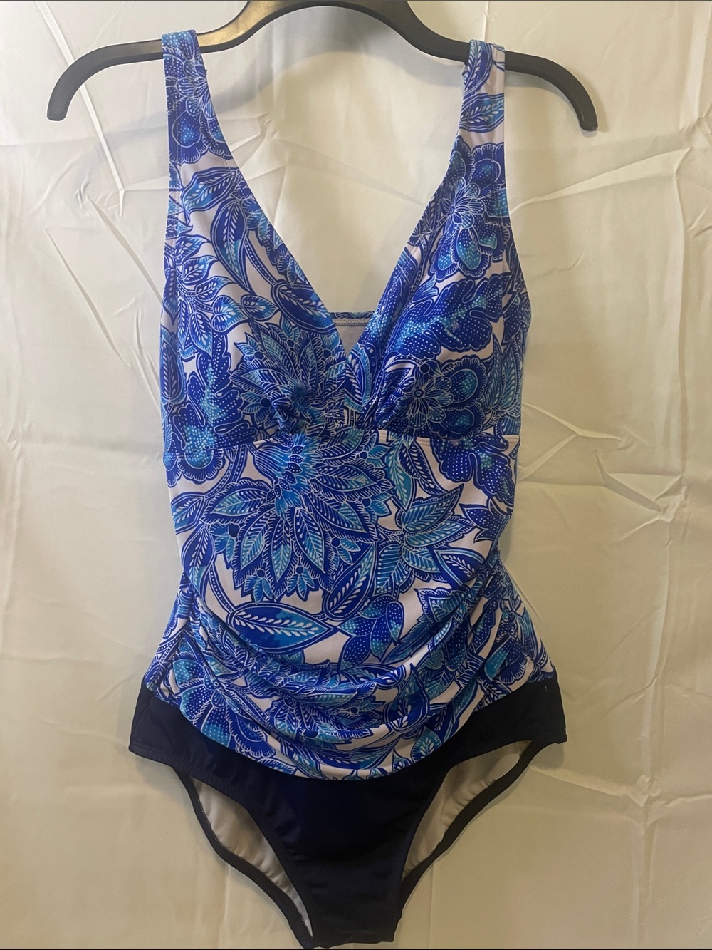 Paradise Bay Blue Floral Women’s One-Piece Swimsuit - Comfort Fit